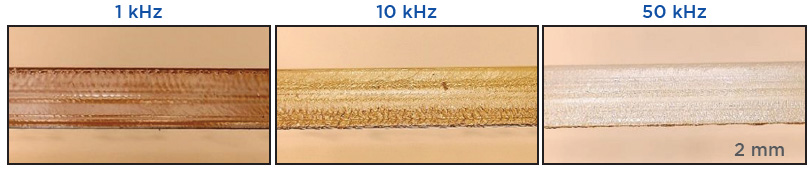 標準級PC材料,采用不同頻率進行切割